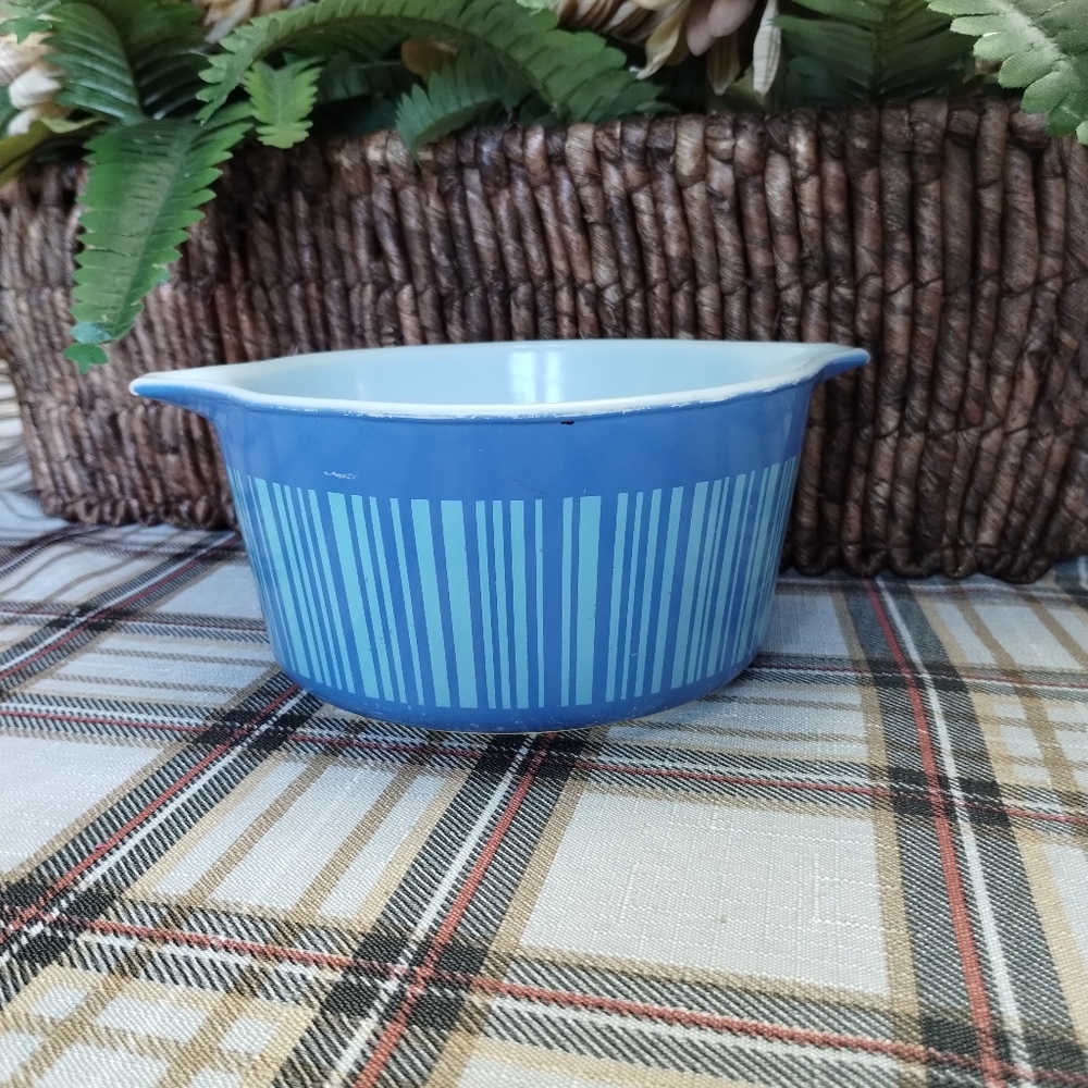 Pyrex Blue Barcode Stripe - Picture 1 of 7